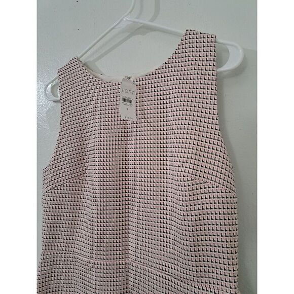 Ann Taylor Womens Size 8 Pink Black Sheath Dress Flare Fringe Hem $79.50 - Picture 3 of 9